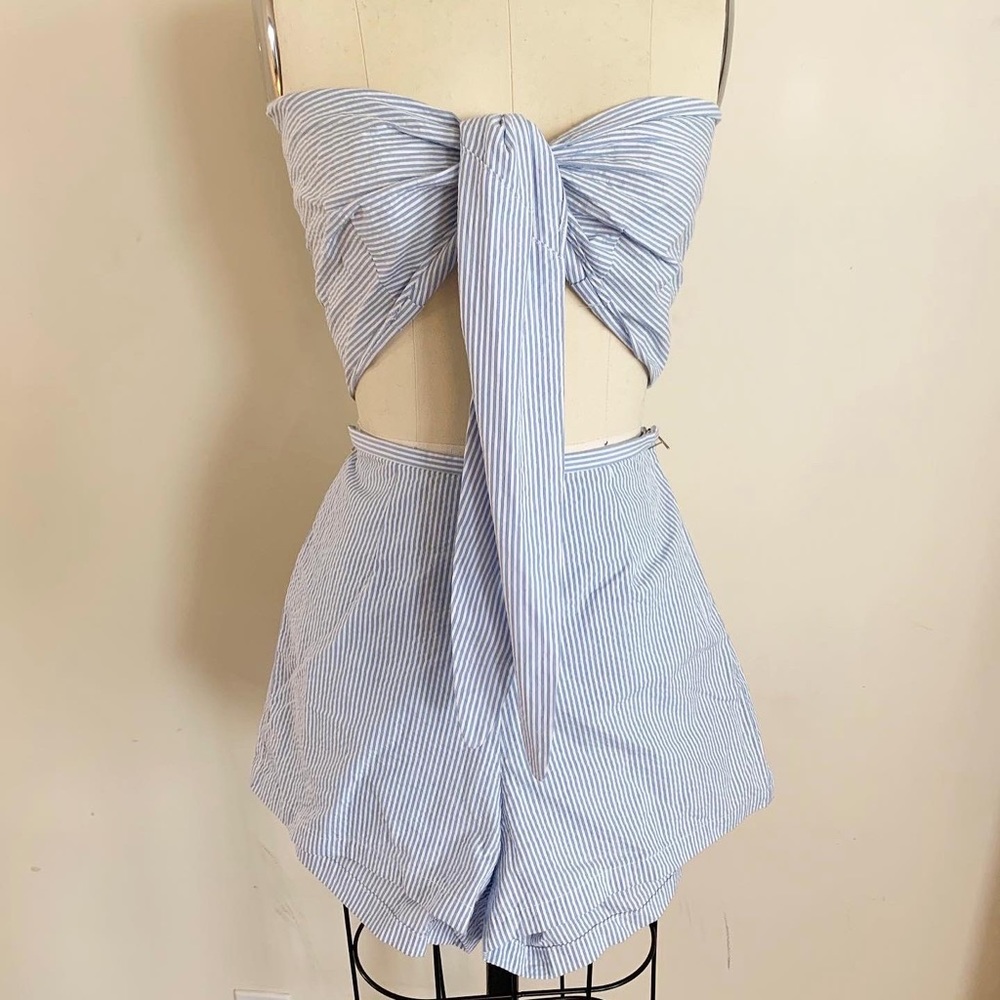 Staud x solid & striped seersucker set